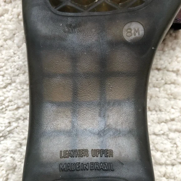 Made in Brazil deep eggplant-colored ostrich leather, comfortable, slide… - Picture 7 of 10